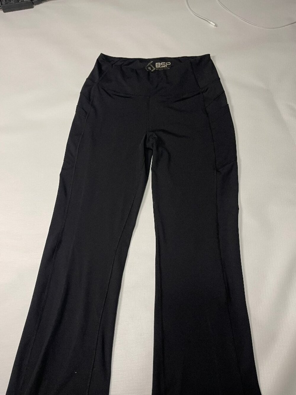 BSP Better Sports Performance Flare Leg Leggings, Black, Size XL